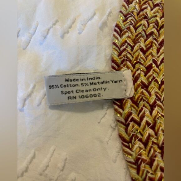 Set of 4 Placemats by Naturally, Danny Seo Cotton Metallic Yarn Round 15” Autumn - Picture 5 of 5